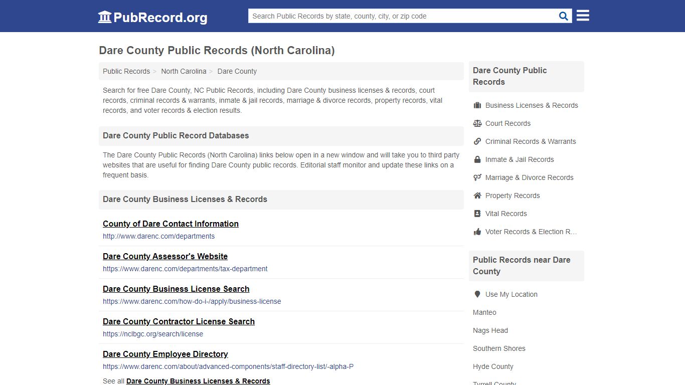 Free Dare County Public Records (North Carolina Public ...